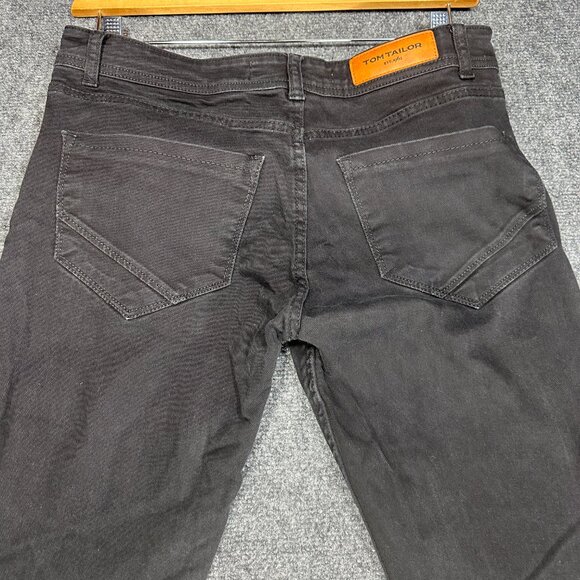 Tom Tailor Jeans Mens 34 Black Cotton Slim Stretch Pockets Button Fly - Picture 8 of 9